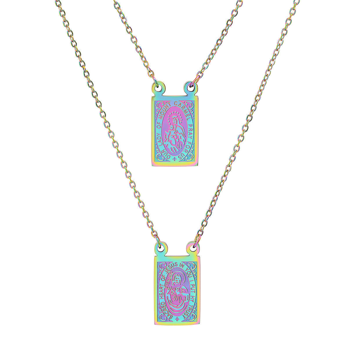 Our Lady Mount Carmel Rectangle Scapular Necklace - Ruumur