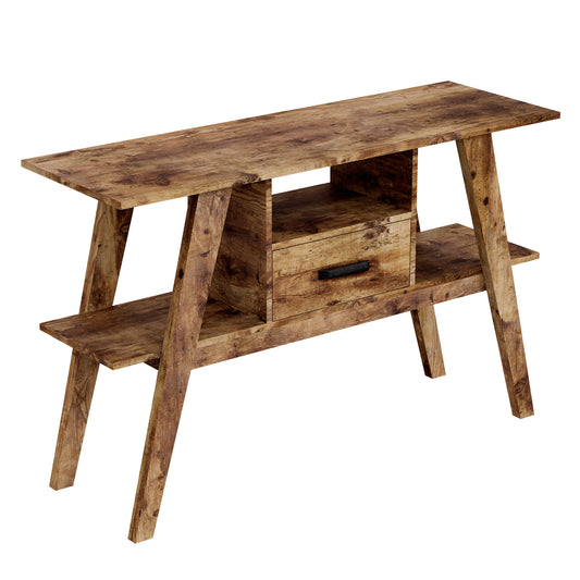 title:Safdie & Co. Console Table 47L Brown Reclaimed Wood 1 Drawer 1 Shelf;color:Reclaimed