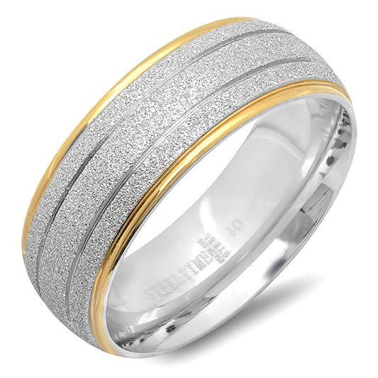 Gold Rimmed Diamond Dust Band Ring