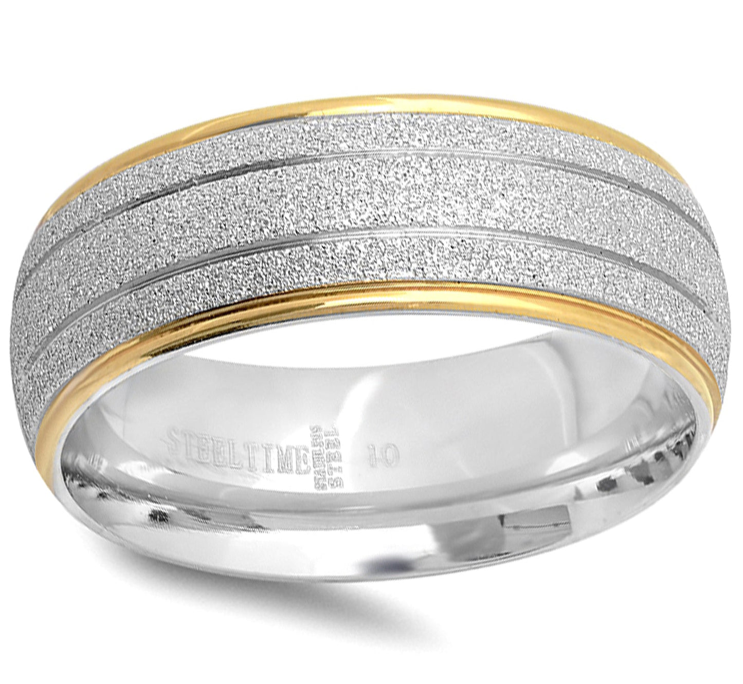 Gold Rimmed Diamond Dust Band Ring