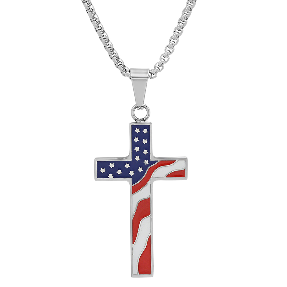 Americana Cross Pendant Necklace