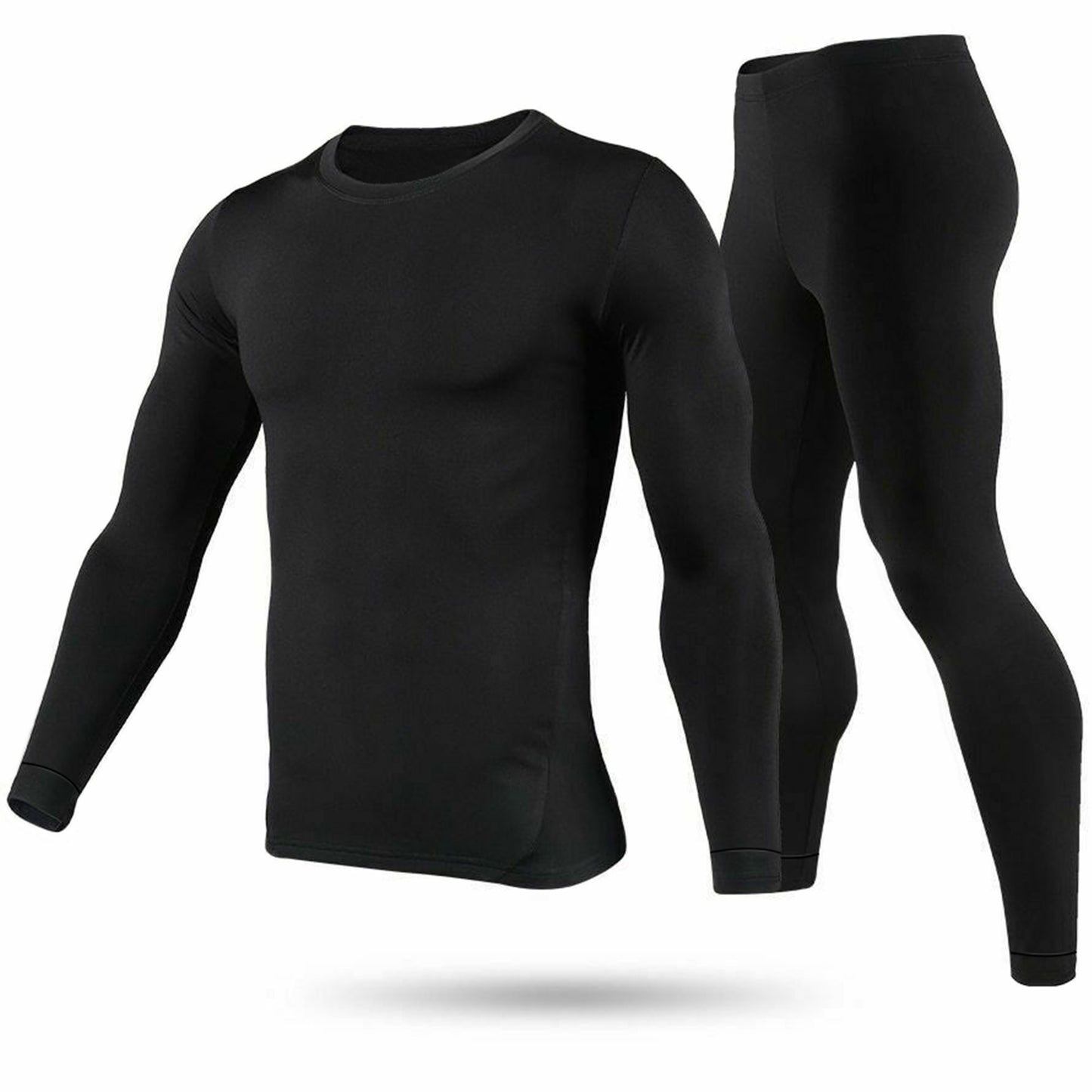 title:Men Thermal Underwear Set Long Johns Pants Long Sleeve Soft Underwear Kit Top Bottom Winter Sports Suits;color:Black