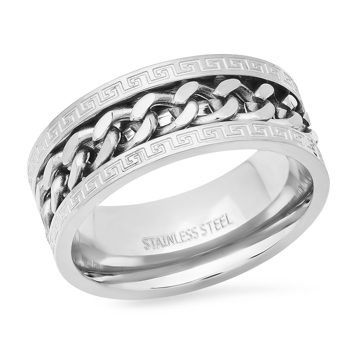 SteelTime Cuban Link Spinner Ring