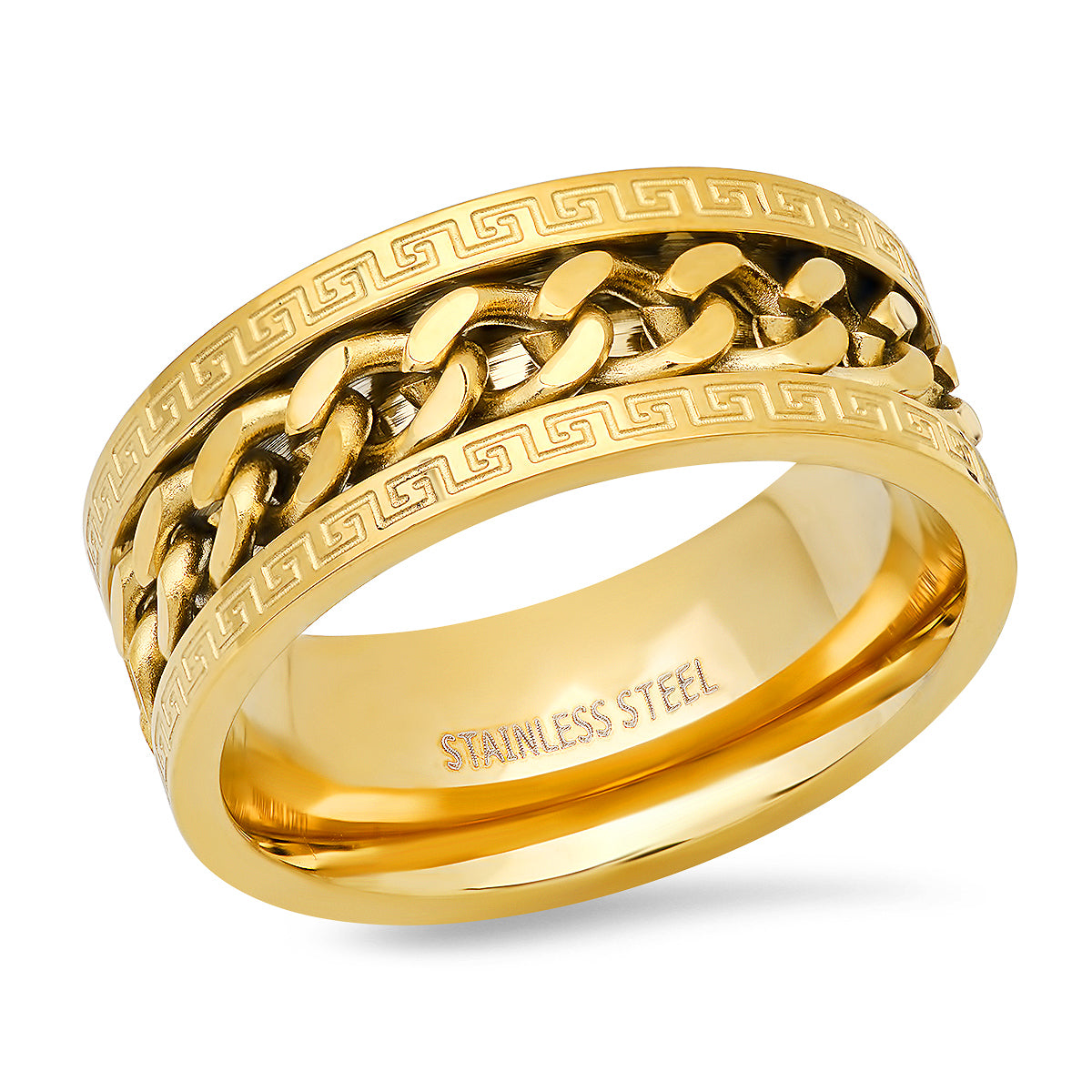 SteelTime Cuban Link Spinner Ring