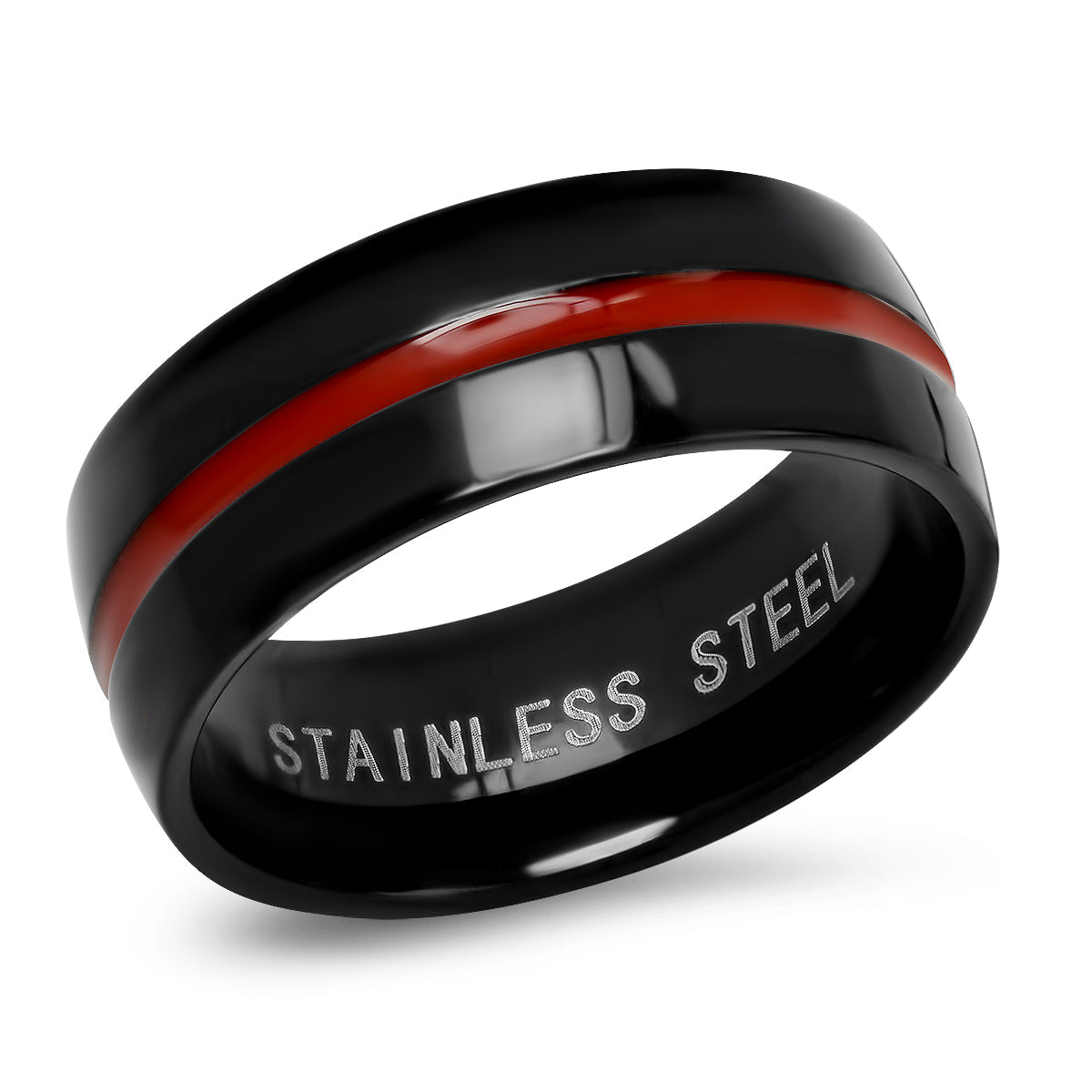 SteelTime Thin Red Line Ring