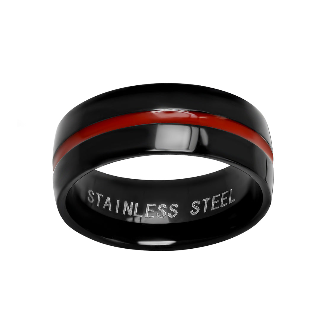 SteelTime Thin Red Line Ring