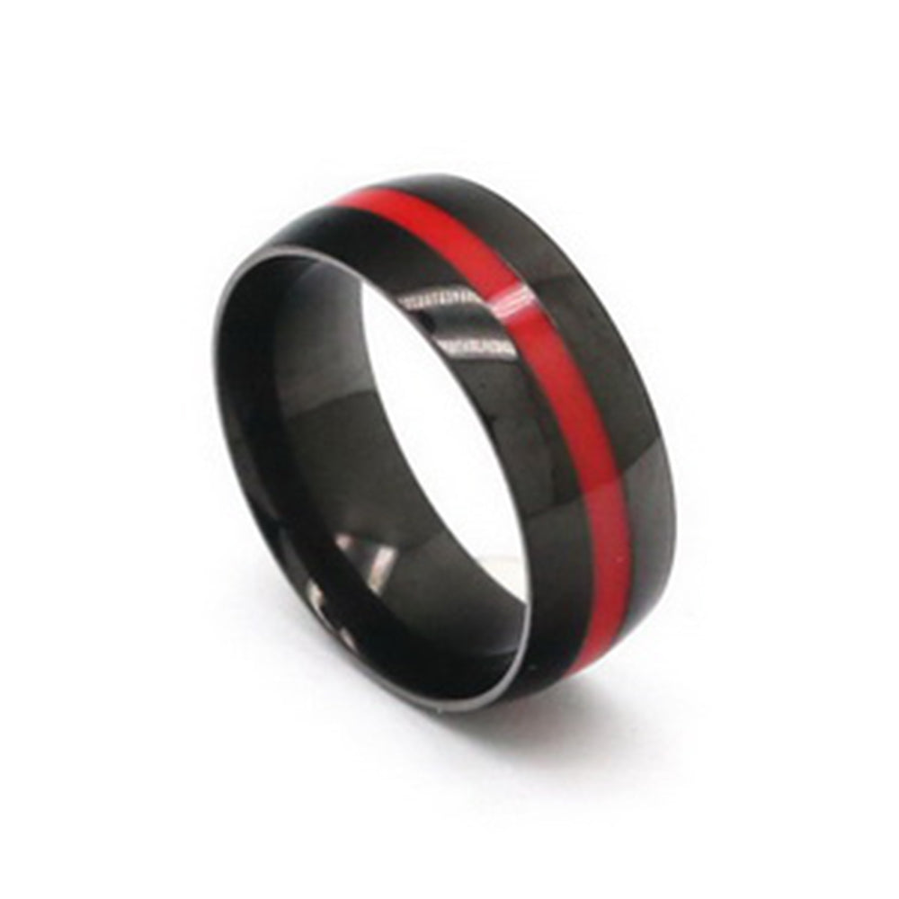 SteelTime Thin Red Line Ring