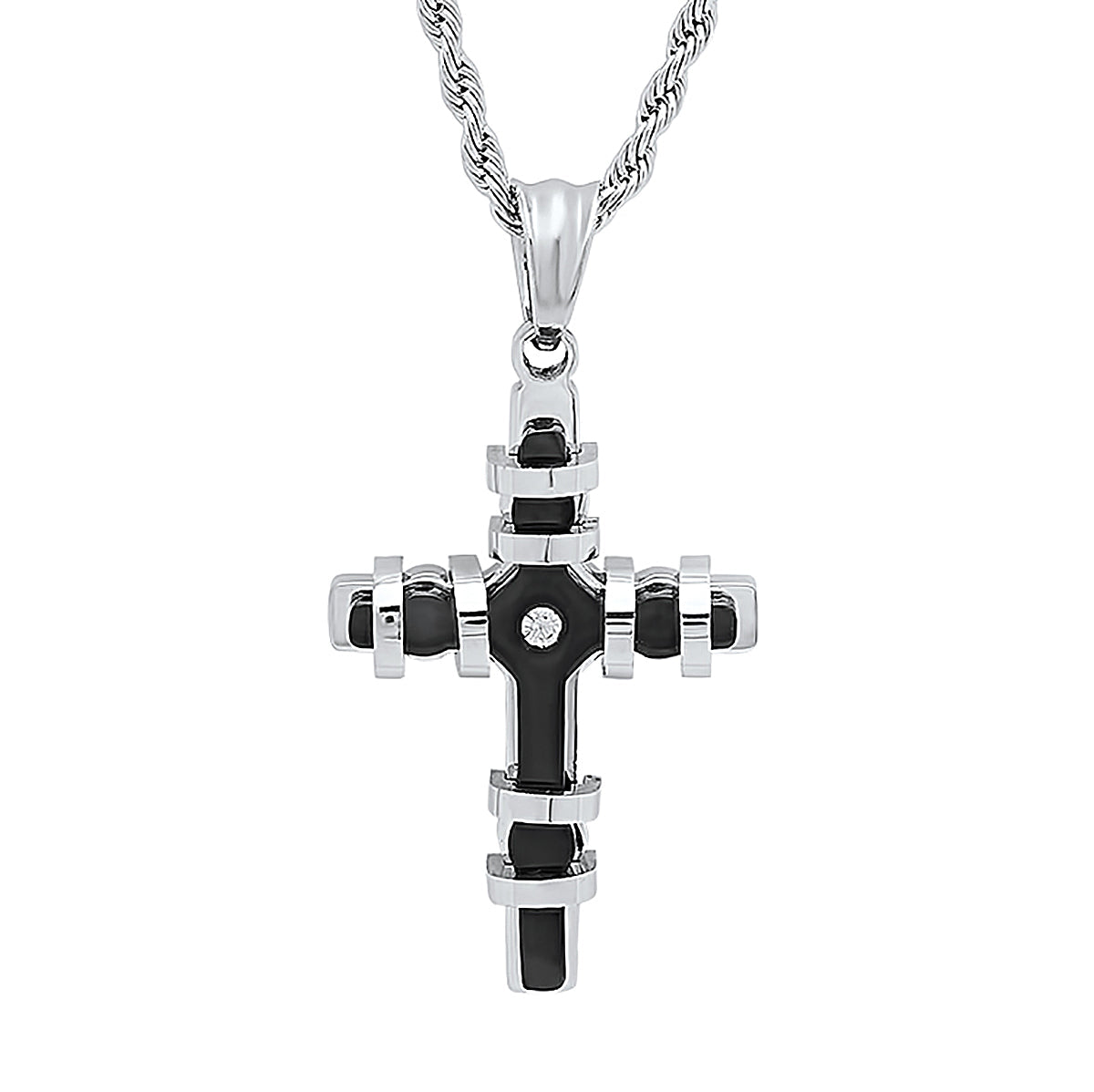 Encased Cross Pendant Necklace