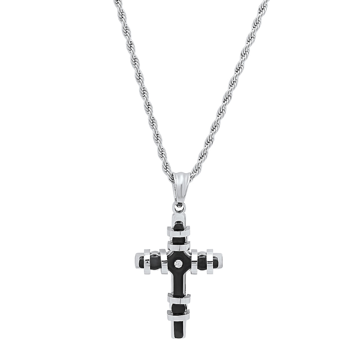 Encased Cross Pendant Necklace