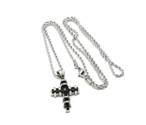 Encased Cross Pendant Necklace