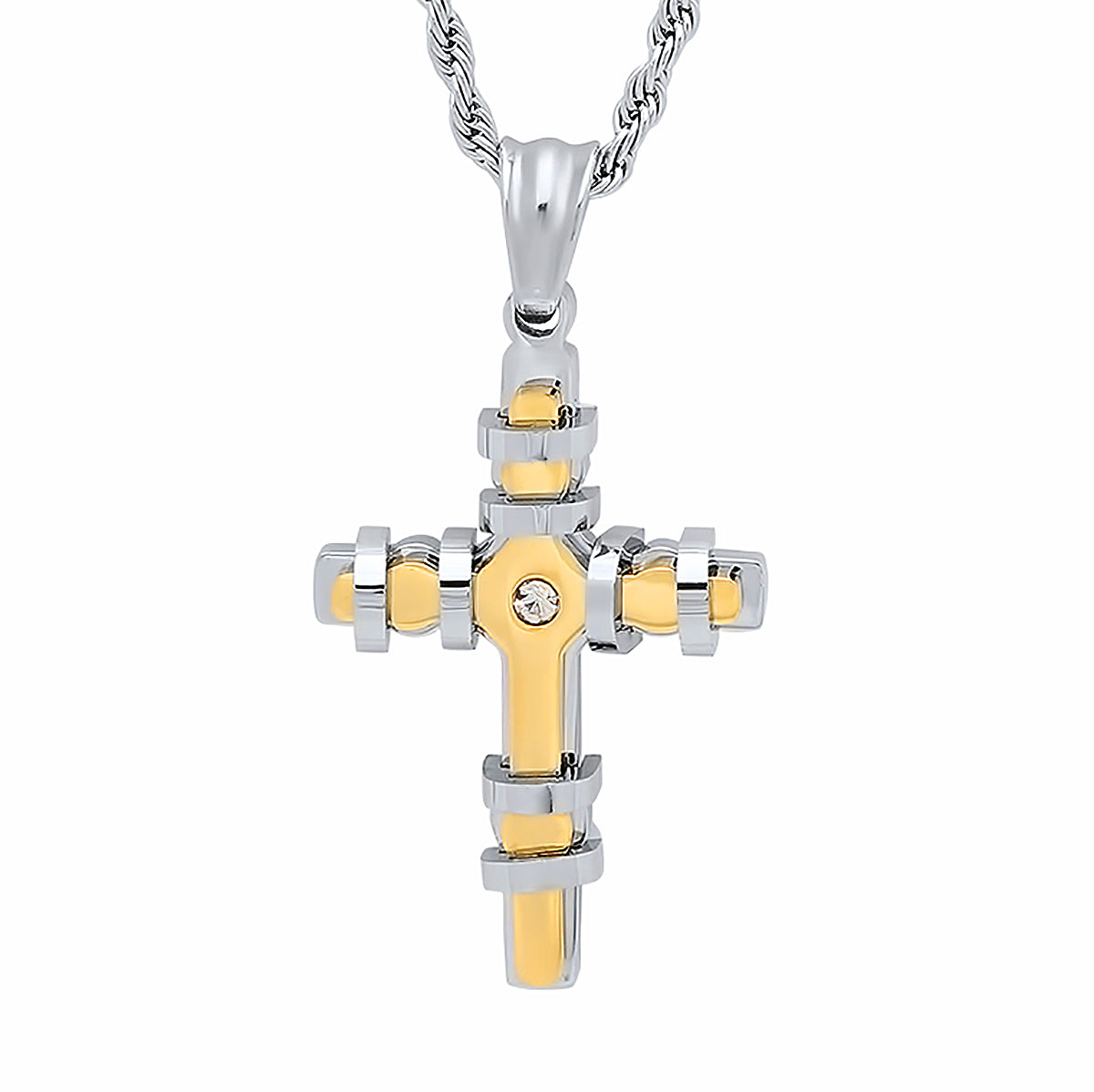 Encased Cross Pendant Necklace