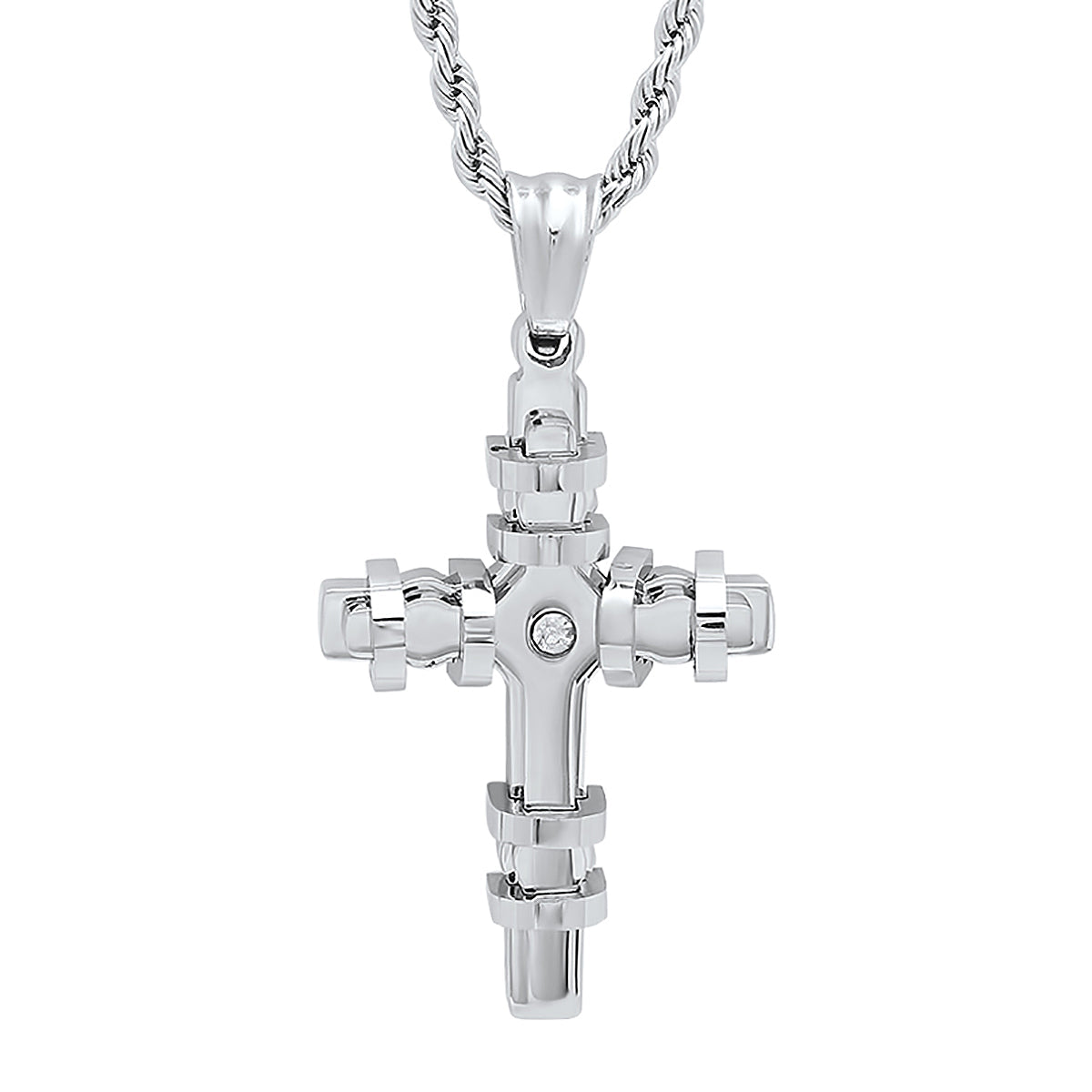 Encased Cross Pendant Necklace