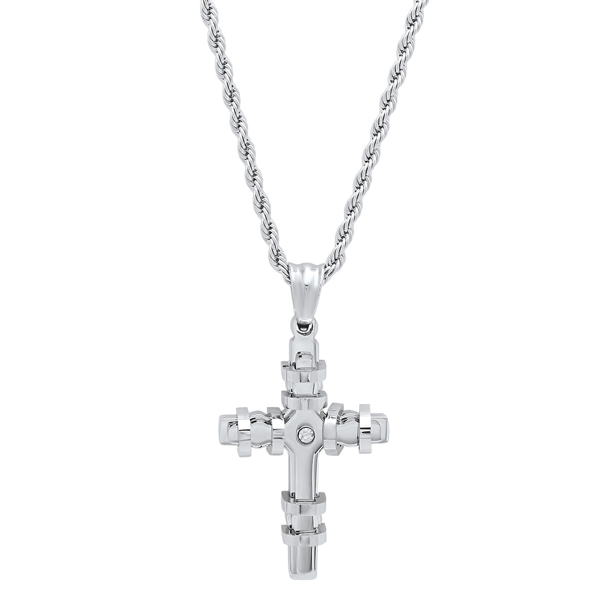 Encased Cross Pendant Necklace