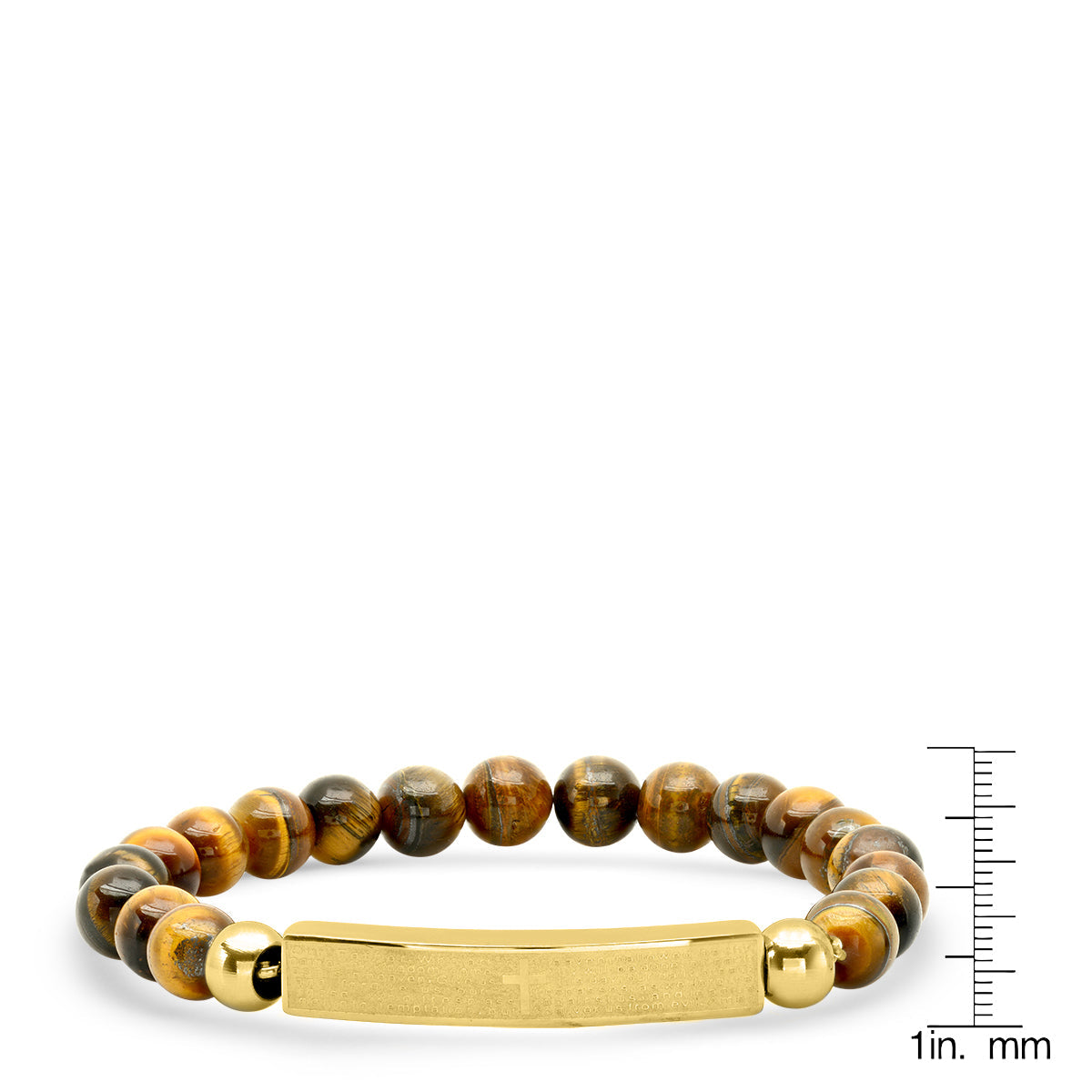 Lord's Prayer Tiger Eye ID Stretch Bracelet