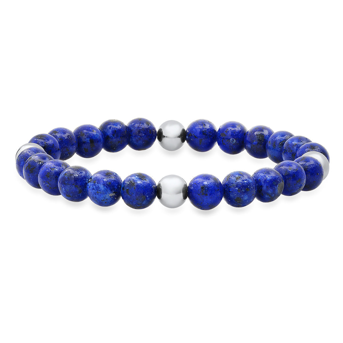 SteelTime Lapis Beaded Stretch Bracelet