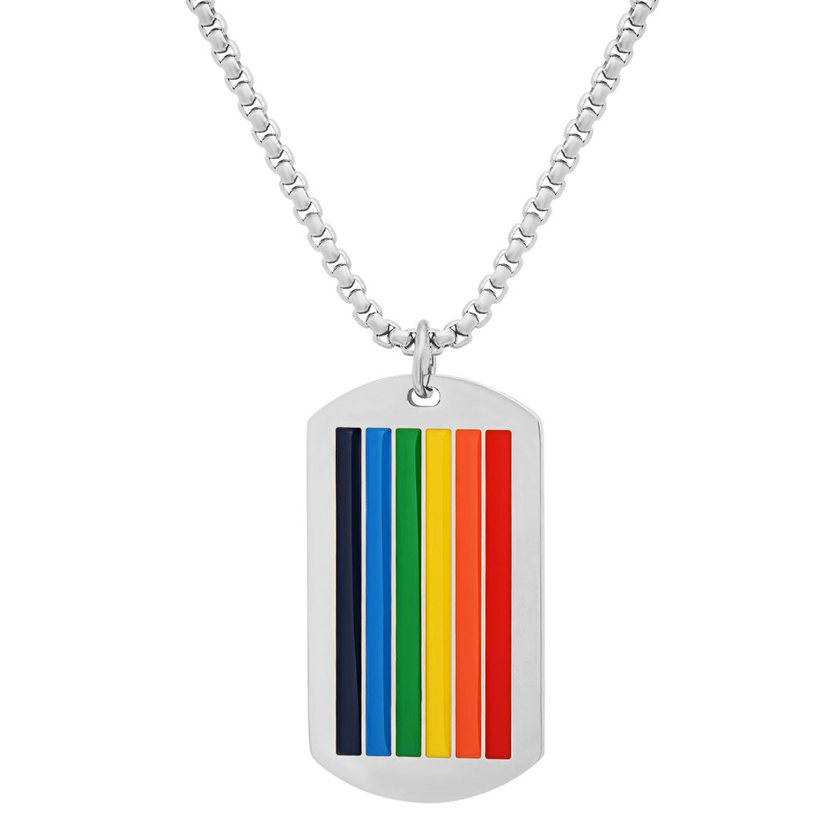 Rainbow Pride Dog Tag Pendant