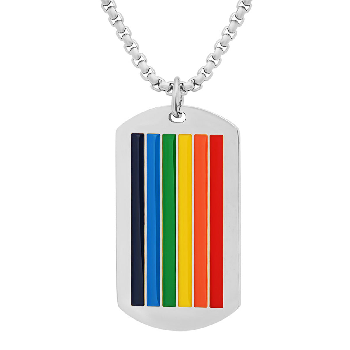 Rainbow Pride Dog Tag Pendant