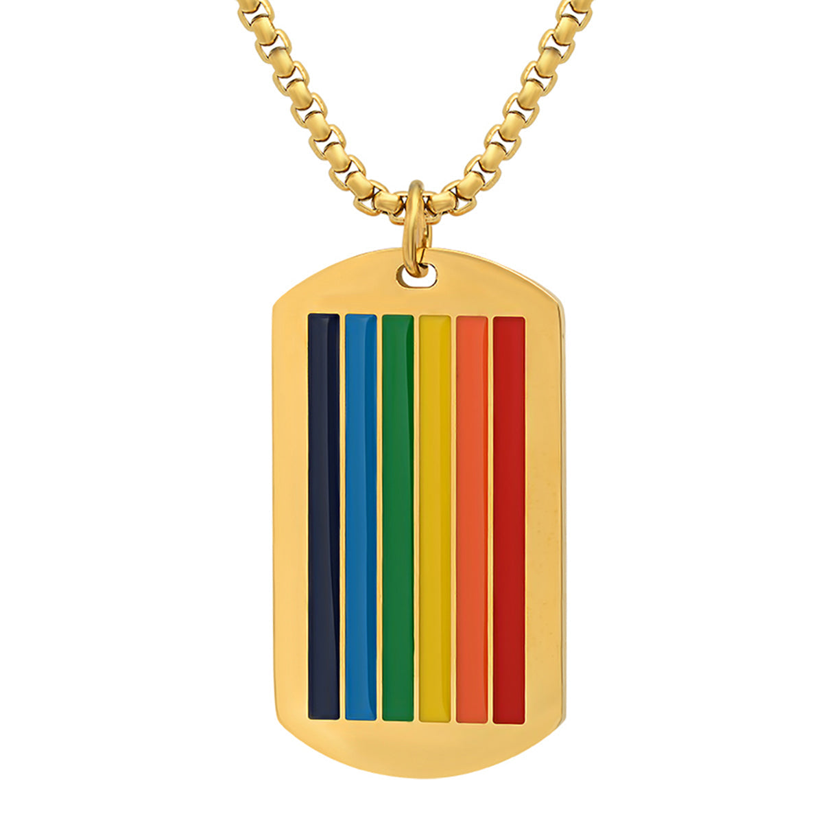 Rainbow Pride Dog Tag Pendant