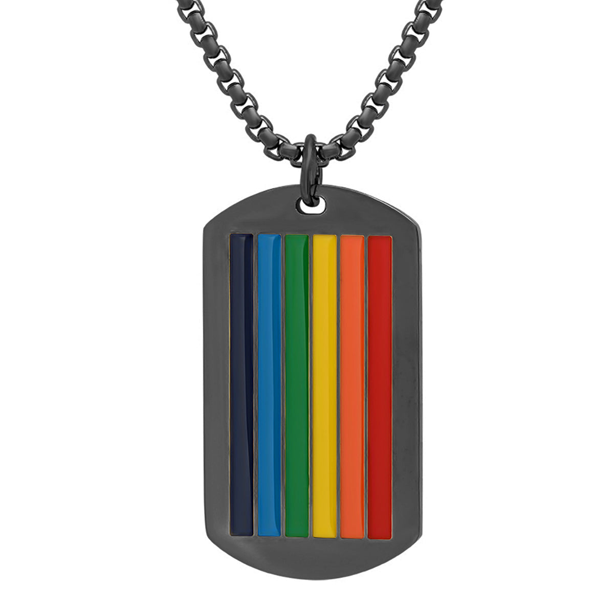 Rainbow Pride Dog Tag Pendant