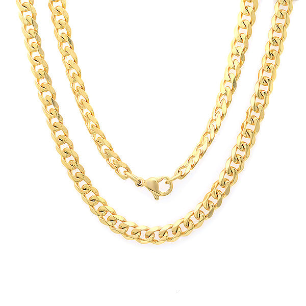 SteelTime Slim Cuban Chain Link Necklace