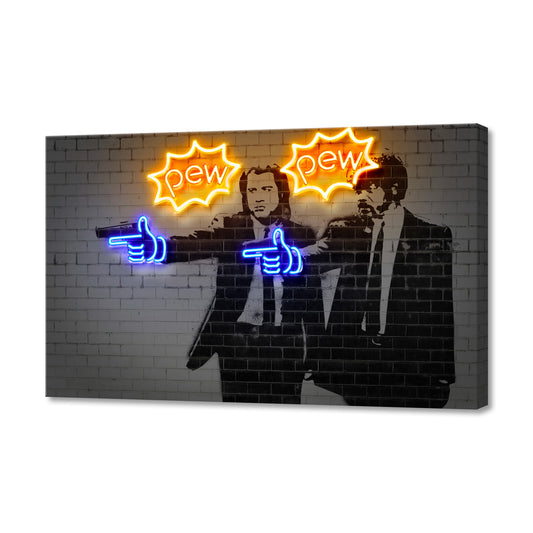 Pew Pew Fine Art Stretched Canvas