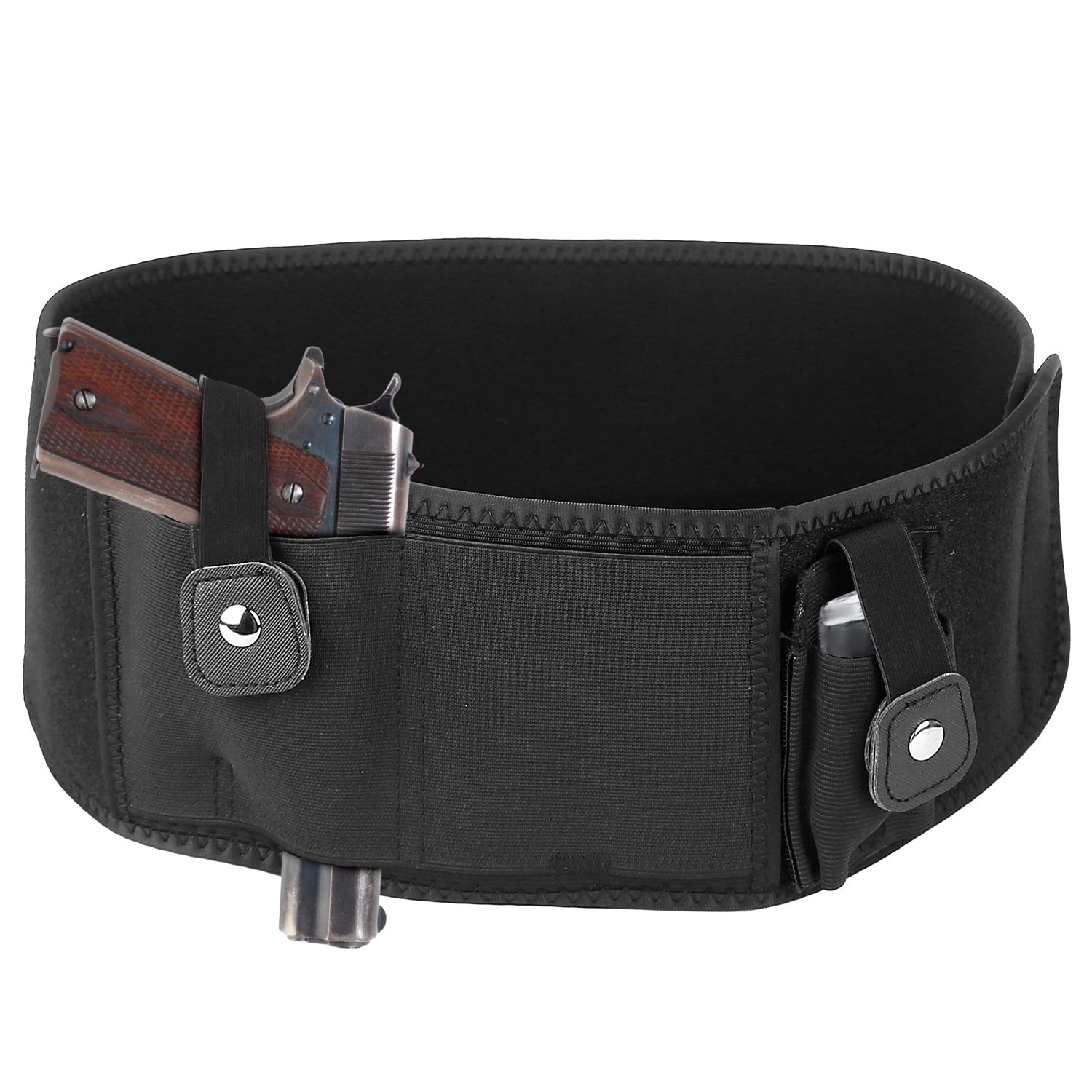title:Belly Band Gun Holster Adjustable Waist Carry Tactical Pistol Pouch Breathable Neoprene Gun Belt Bag;color:Black