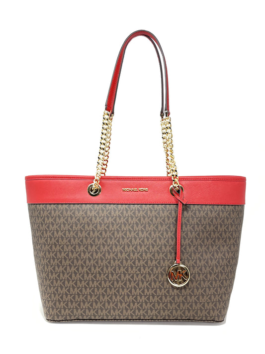 title:Michael Kors Women's Shania Large East West Tote;color:Flame