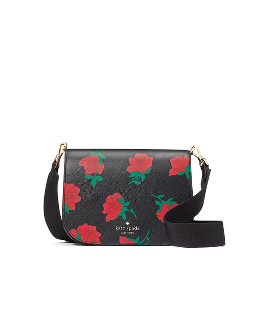 Kate Spade Madison Rose Toss Printed Saddle Bag