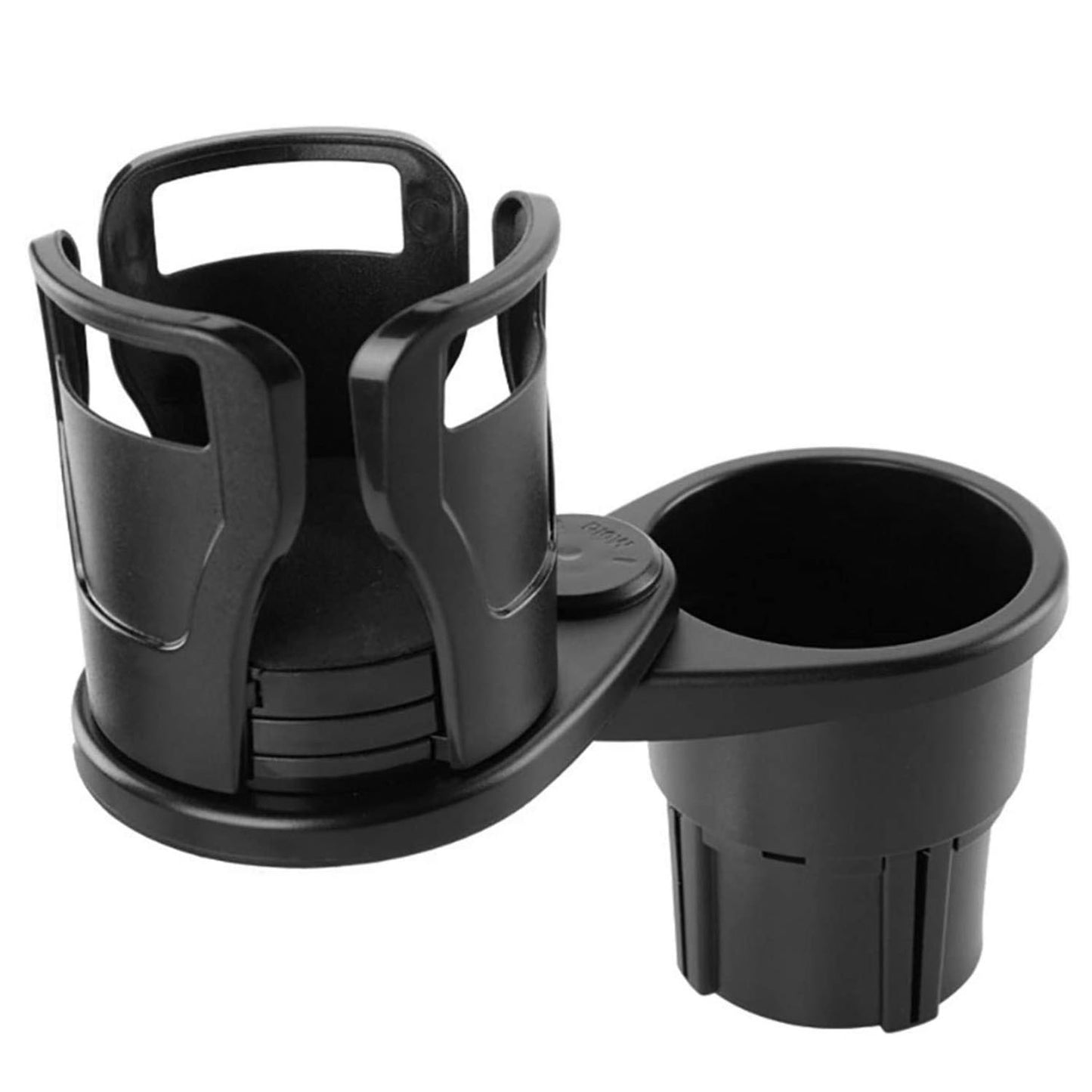 title:2 In 1 Car Cup Holder Extender Adapter 360° Rotating Dual Cup Mount Organizer Holder For Most 20 oz Up To 5.9" Coffee Drinking Bottles Key Glass Stora;color:Black