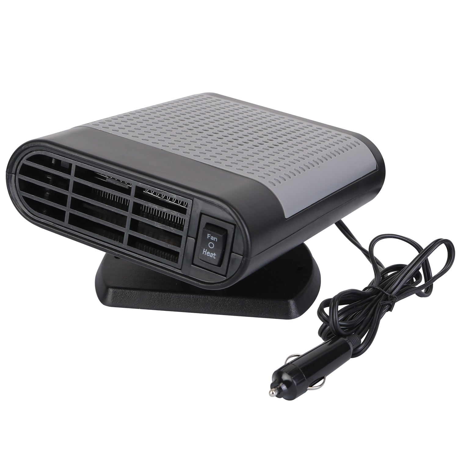 title:24V 200W Portable Car Heater Heating Fan 2 in 1 Defroster Defogger Demister Windshield Heater Automotive Cooling Fan with 360°Rotating Base;color:Black