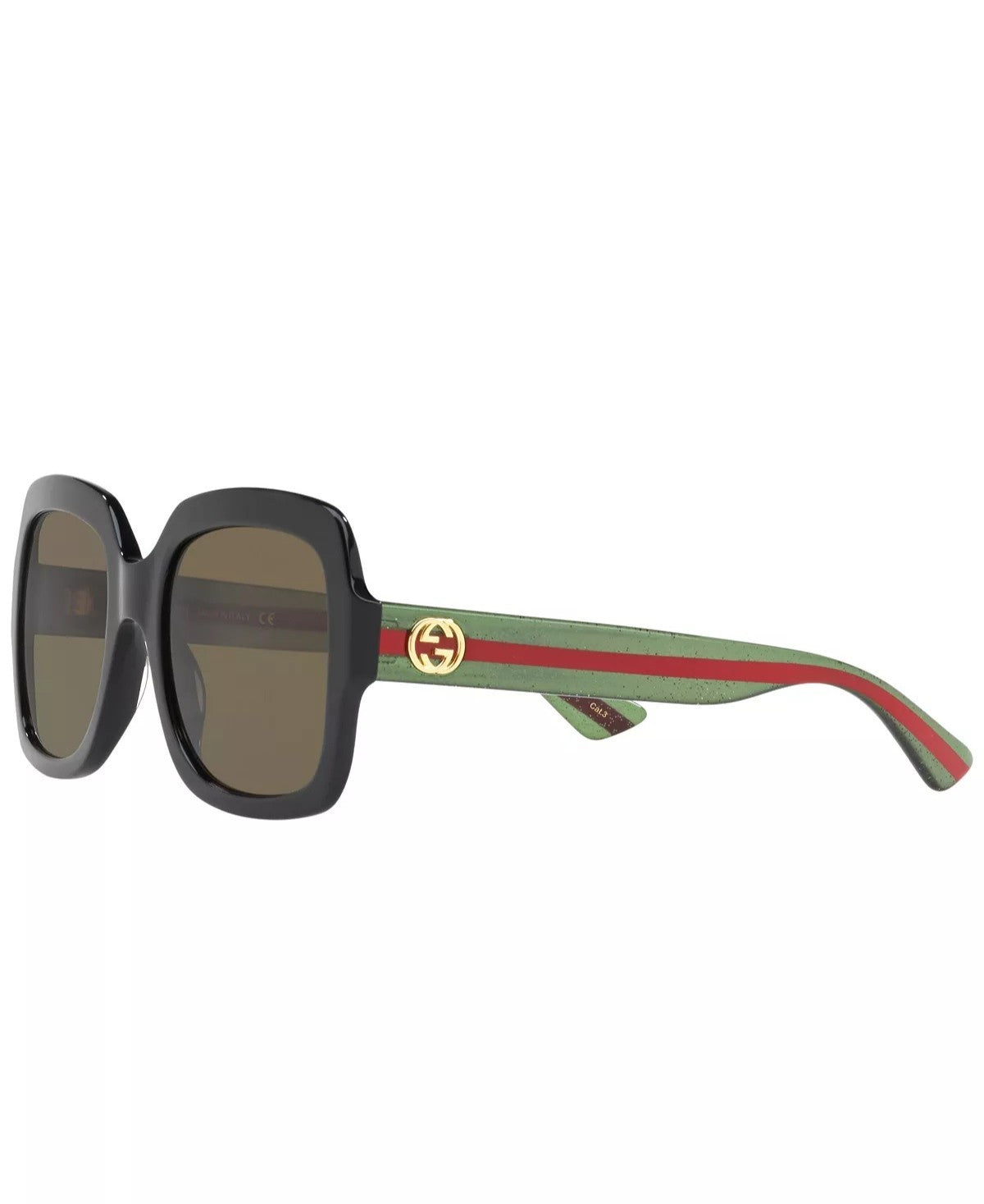 Gucci Square Frame Sunglasses 54MM - Black/ Green