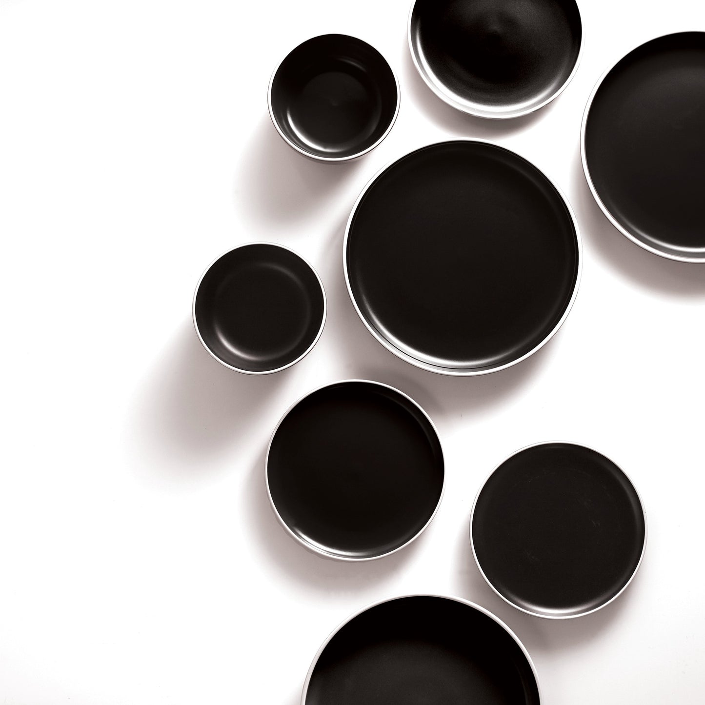 Safdie & Co. Dinnerset 12PC 2 Tone Cylinder Matte Black