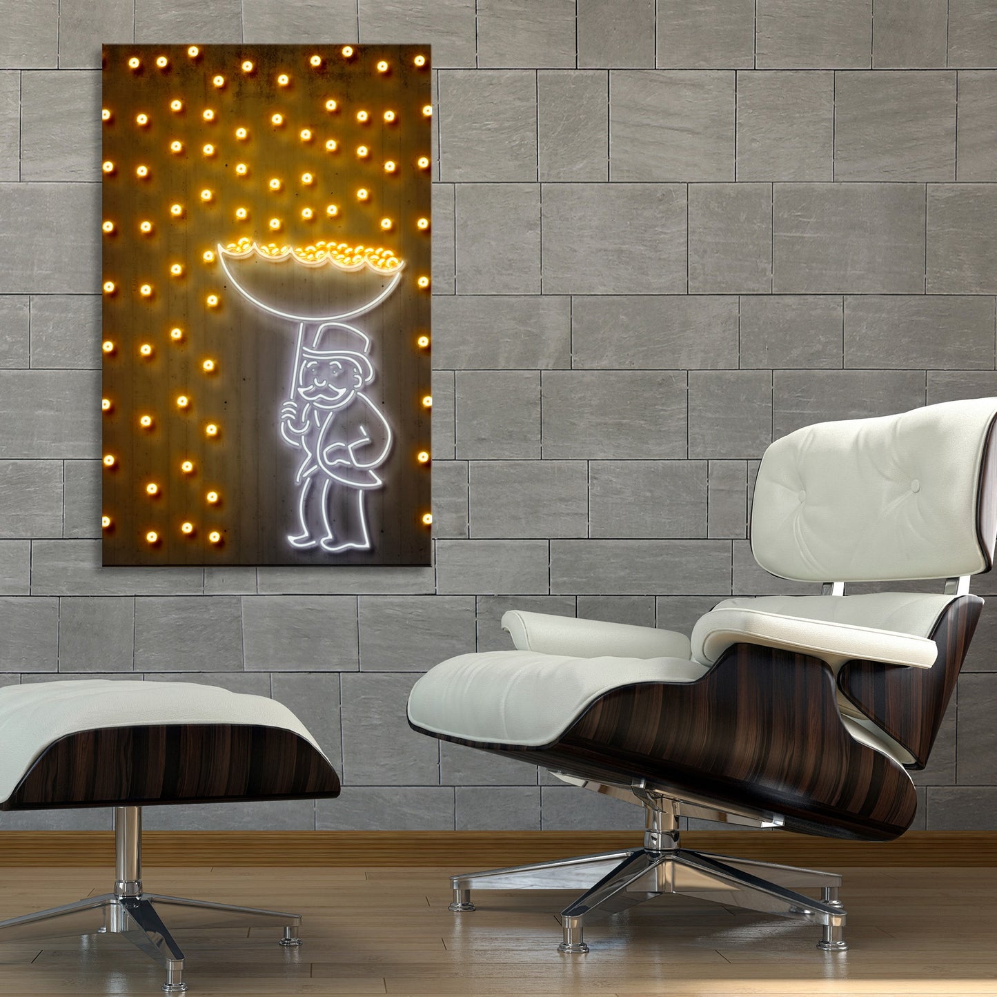 Money Rain Fine Art Stretched Canvas