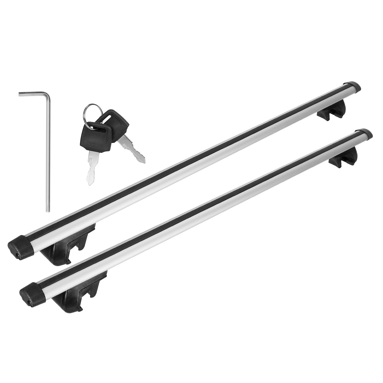 title:2Pcs Car Roof Top Crossbar Rack Aluminum Alloy Luggage Carrier Rack 330lbs Max Load w/Lock Fit Most Cars SUVs;color:Black