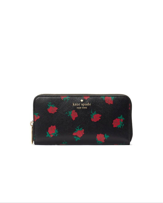 Kate Spade Madison Rose Toss Printed Large Continental Wallet