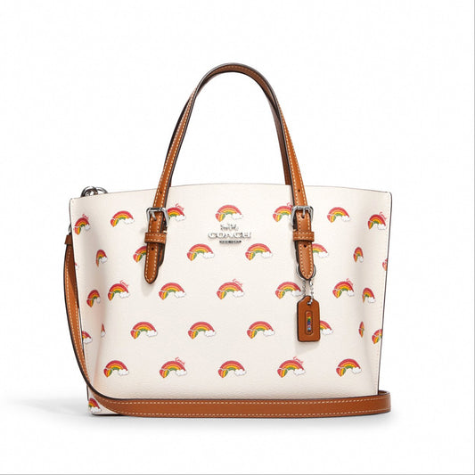 Coach Mollie Tote 25 With Rainbow Print