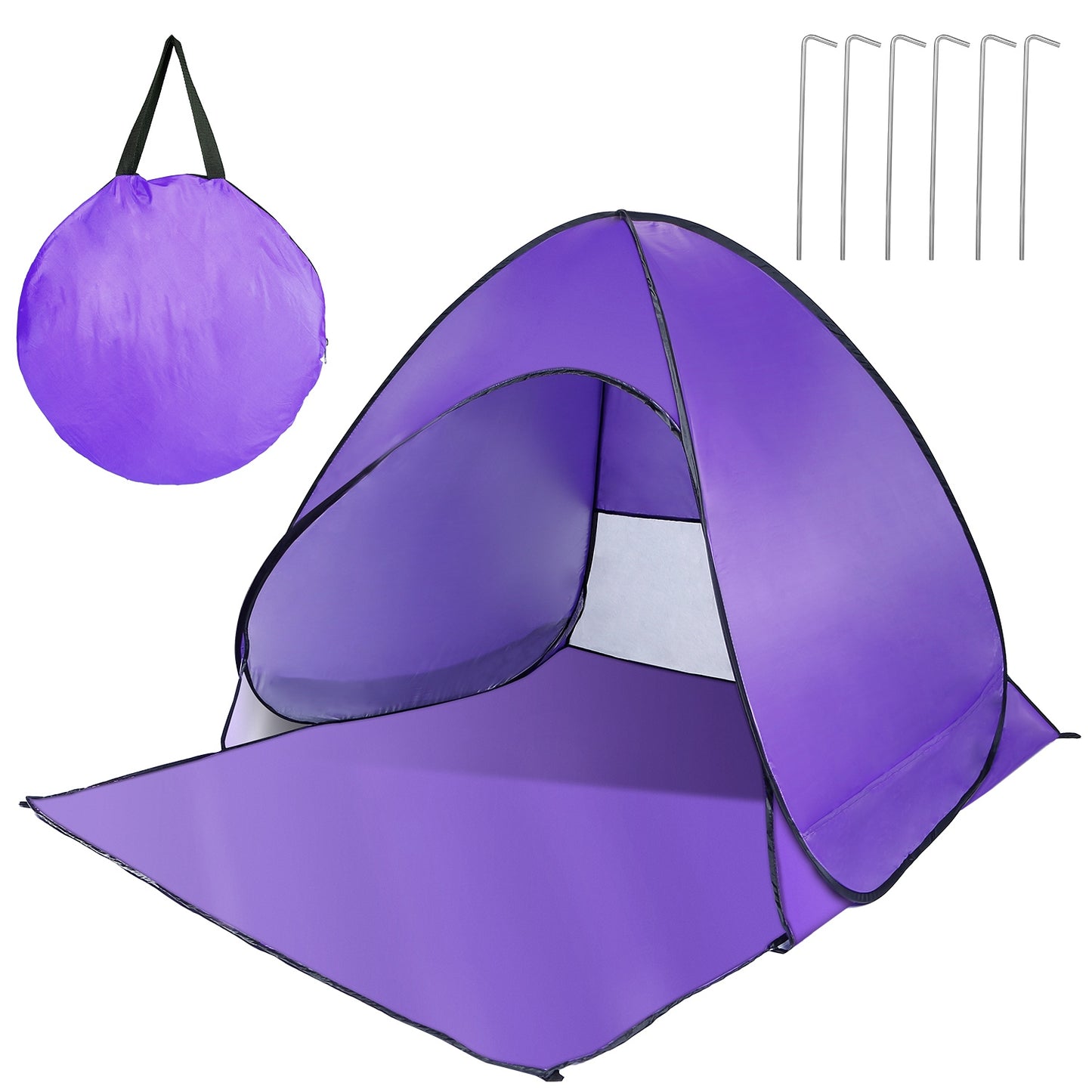 title:Pop Up Beach Tent Sun Shade Shelter Anti-UV Automatic Waterproof Tent Canopy for 2/3 Man w/ Net Window Storage Bag for Outdoor Beach Camping Fishing P;color:Purple