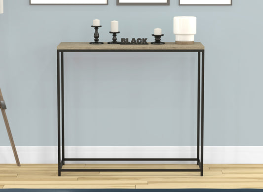 Safdie & Co. Console Table 31" Dark Taupe Black Metal, Entryway or Sofa Table for Living Room