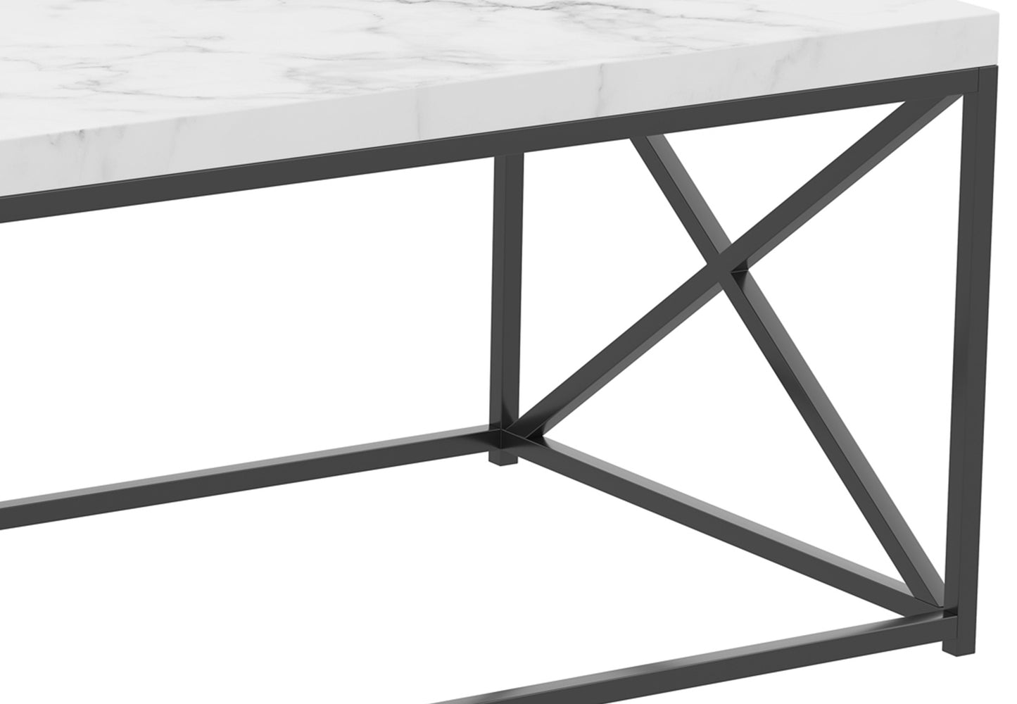 Safdie & Co. Coffee Table 44L Marble Black Metal