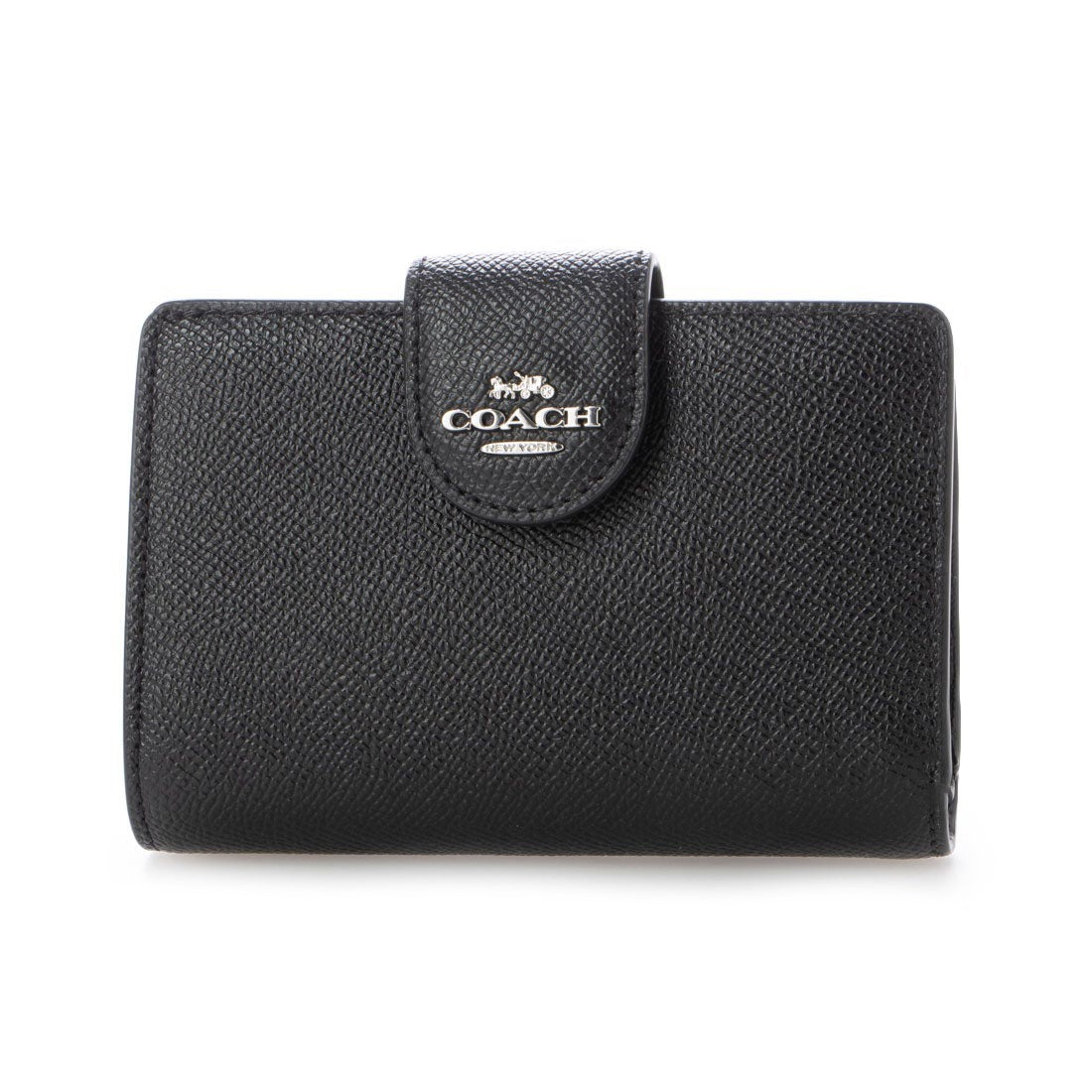 title:Coach Women's Medium Corner Zip Wallet;color:Black / Silver