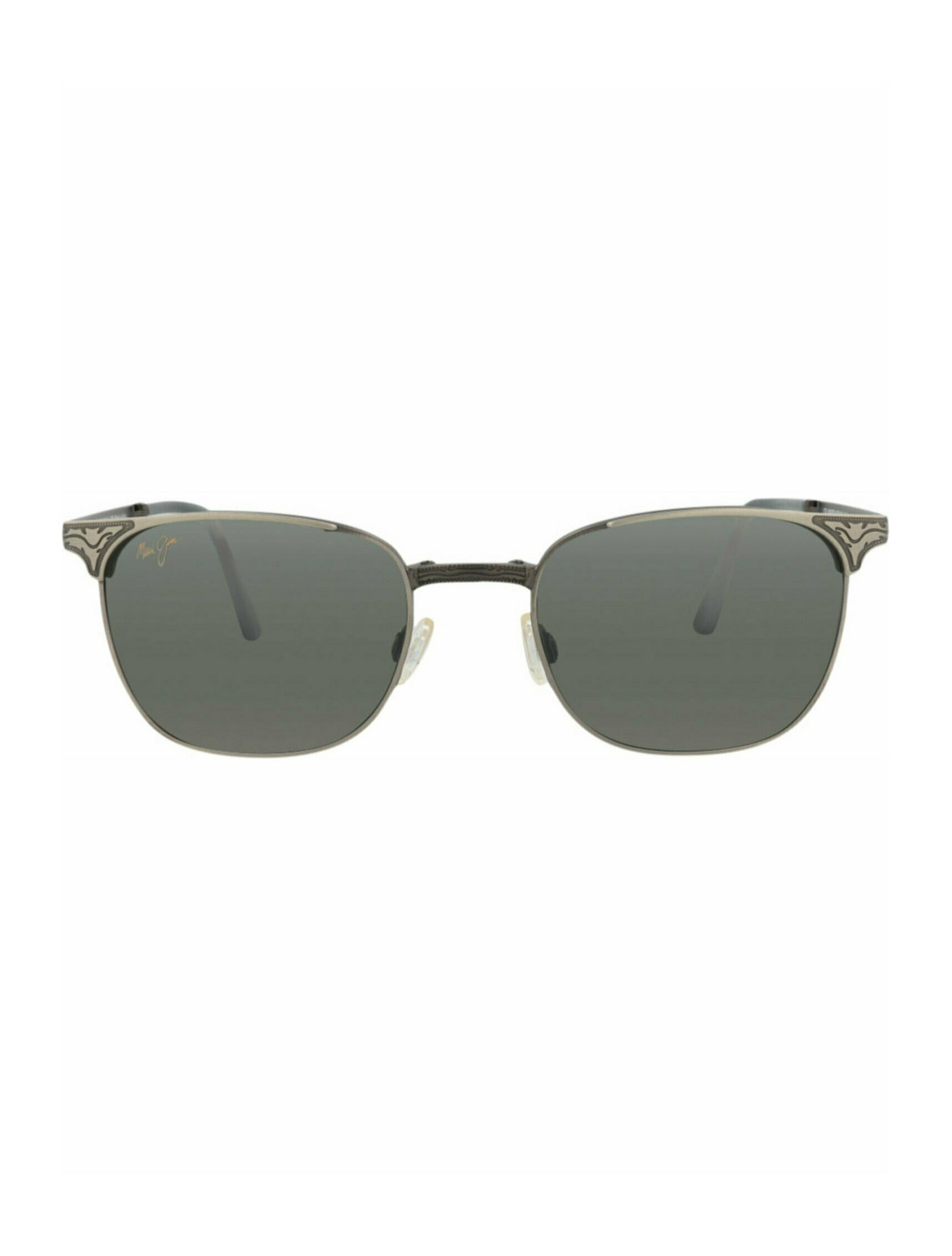 title:Maui Jim Square-Frame Monel Sunglasses;color:Pewter Pewter Grey