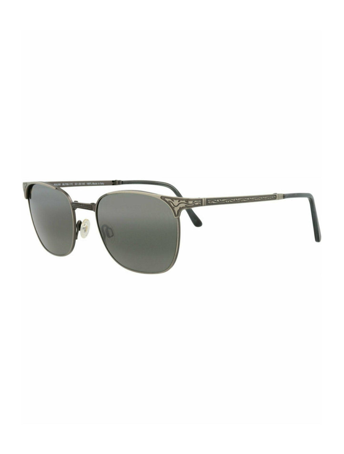 title:Maui Jim Square-Frame Monel Sunglasses;color:Pewter Pewter Grey