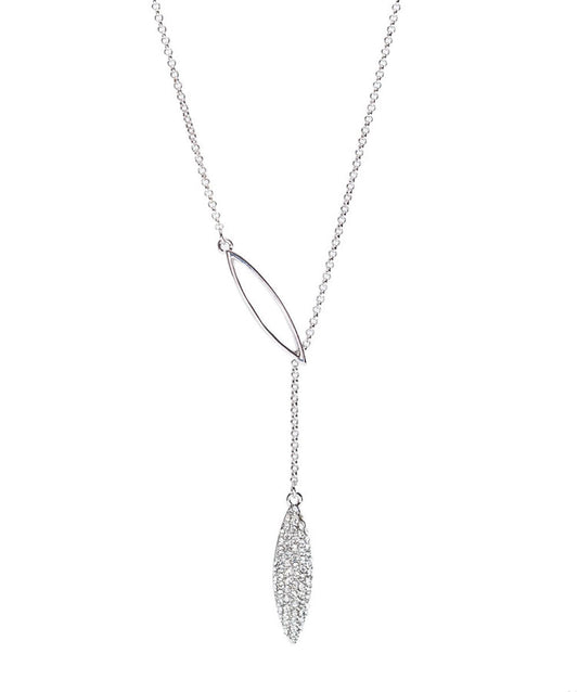 Clear Swarovski Crystal Pave Marquis Lariat-style Necklace