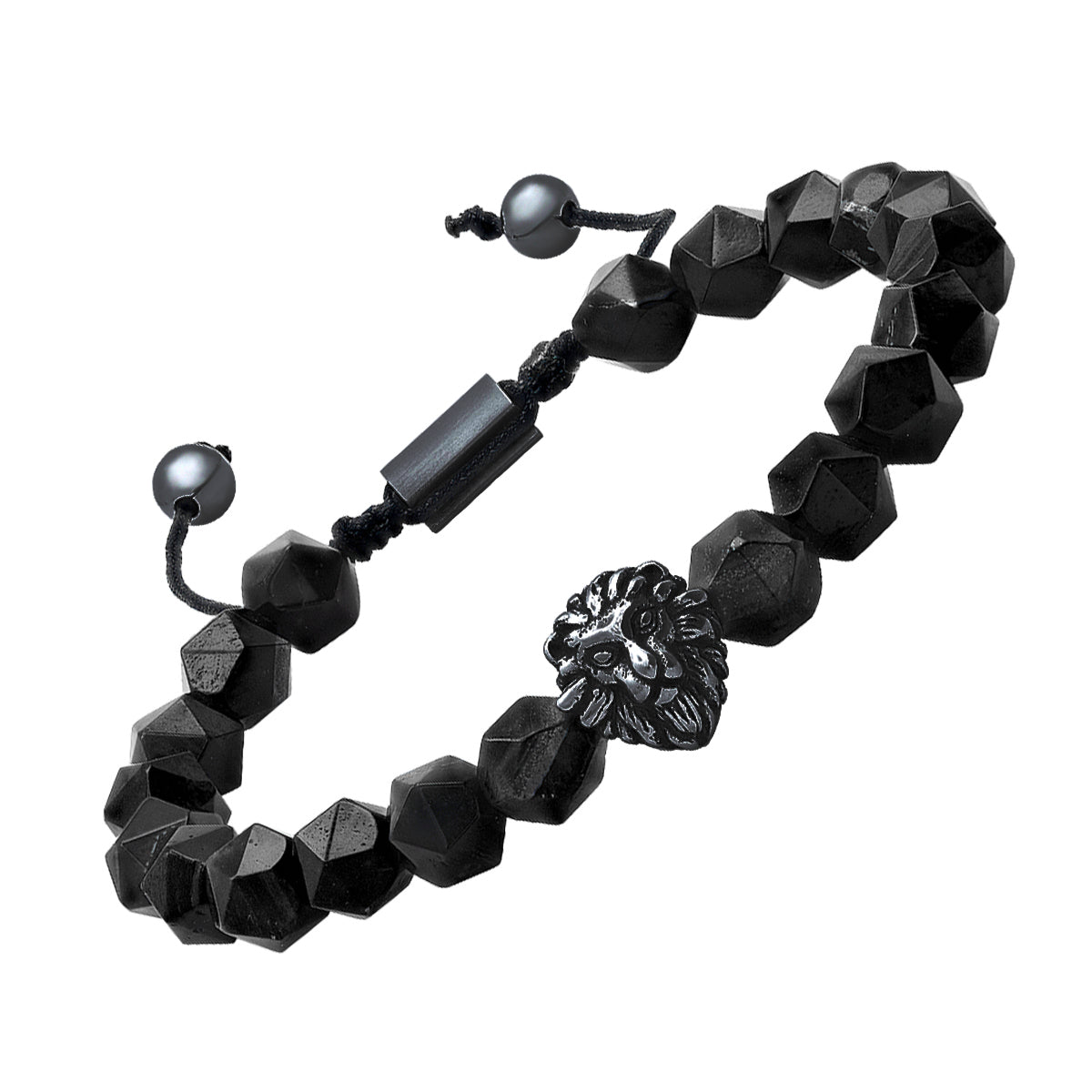 SteelTime Lion's Head Black Hex Bracelet