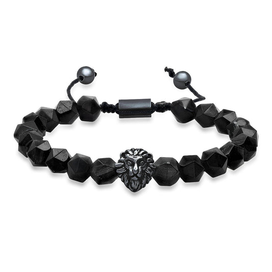 SteelTime Lion's Head Black Hex Bracelet