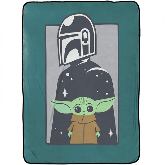 title:Star Wars The Mandalorian The Curious Child Throw Blanket;color:Green