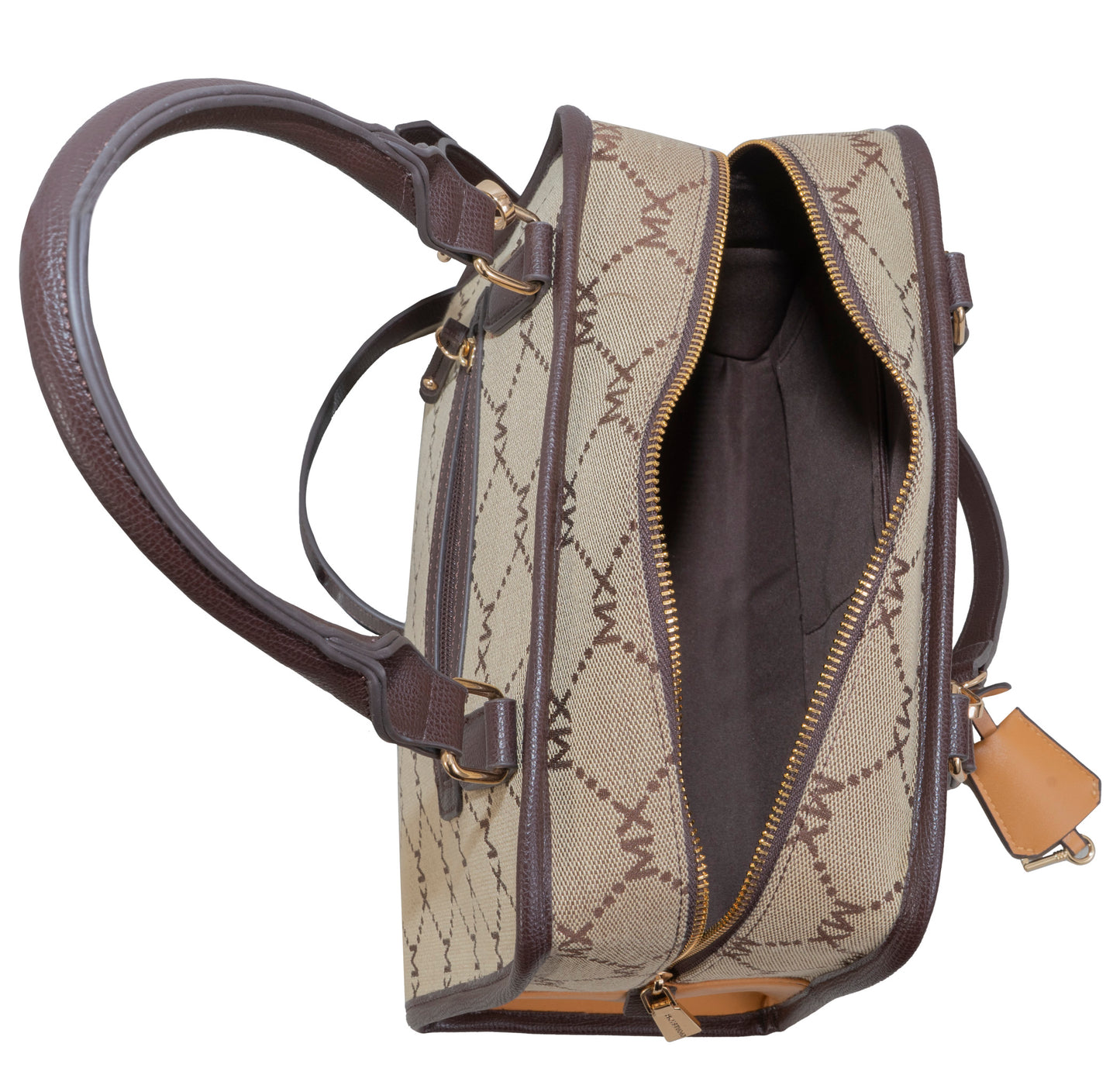 Max Studio Signature Jacquard Satchel Bag with Adjustable Crossbody Strap