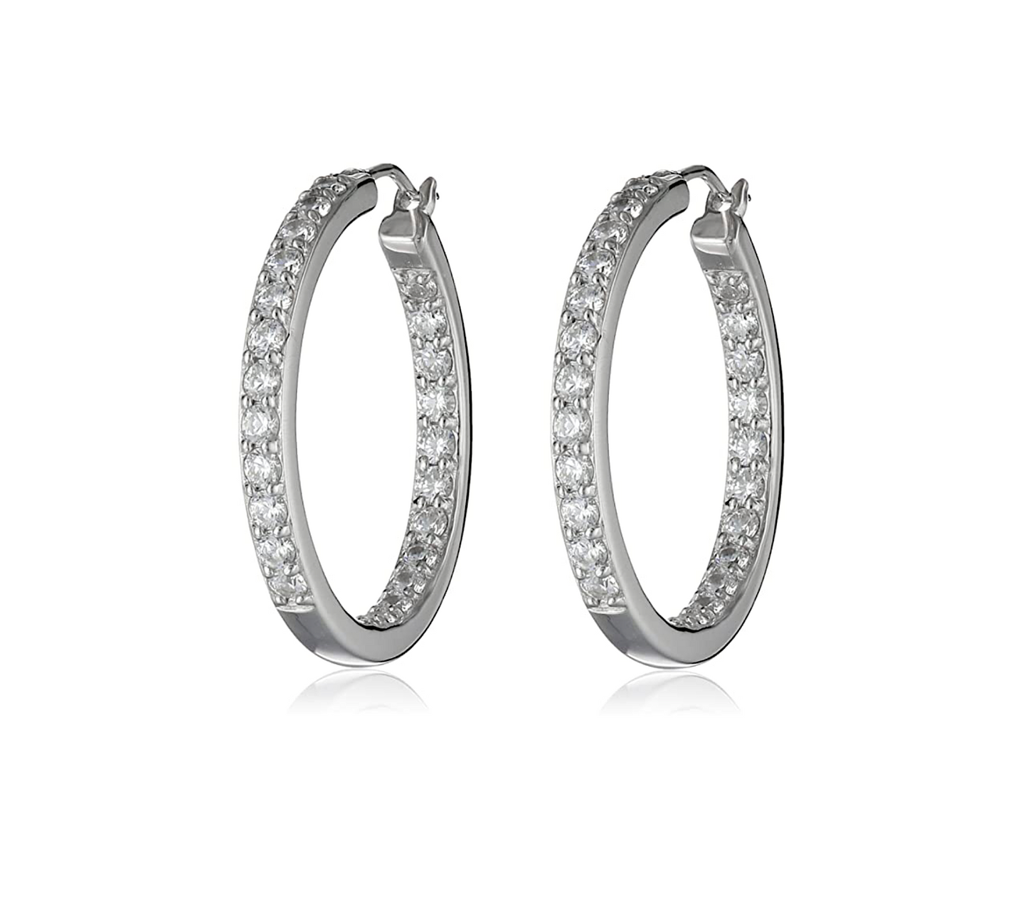 Dual Sided Crystal Hoop Earrings - Ruumur