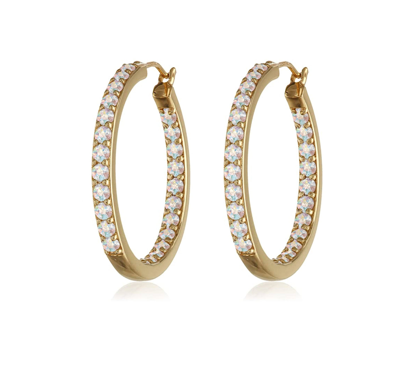 Dual Sided Crystal Hoop Earrings - Ruumur