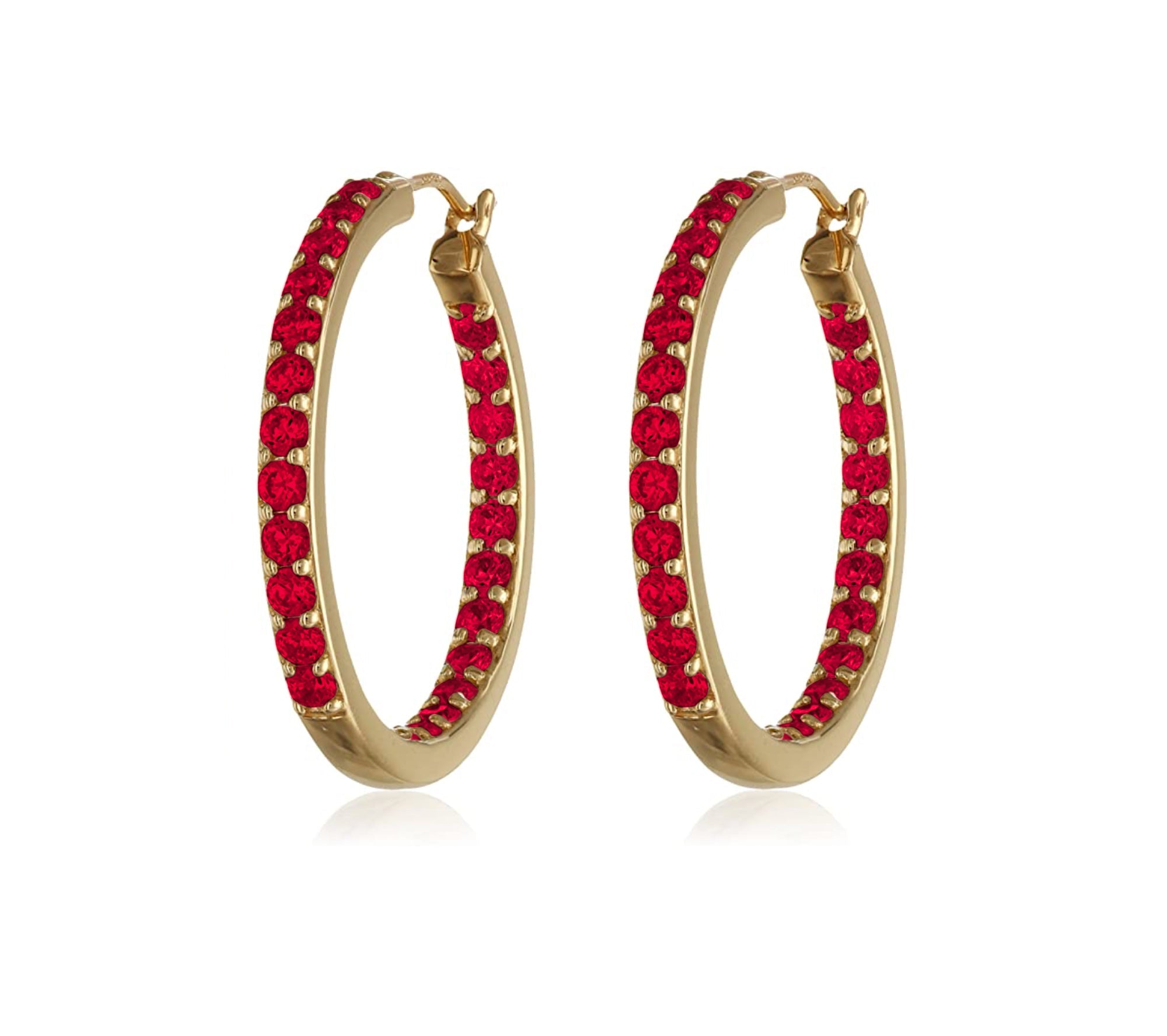 Dual Sided Crystal Hoop Earrings - Ruumur